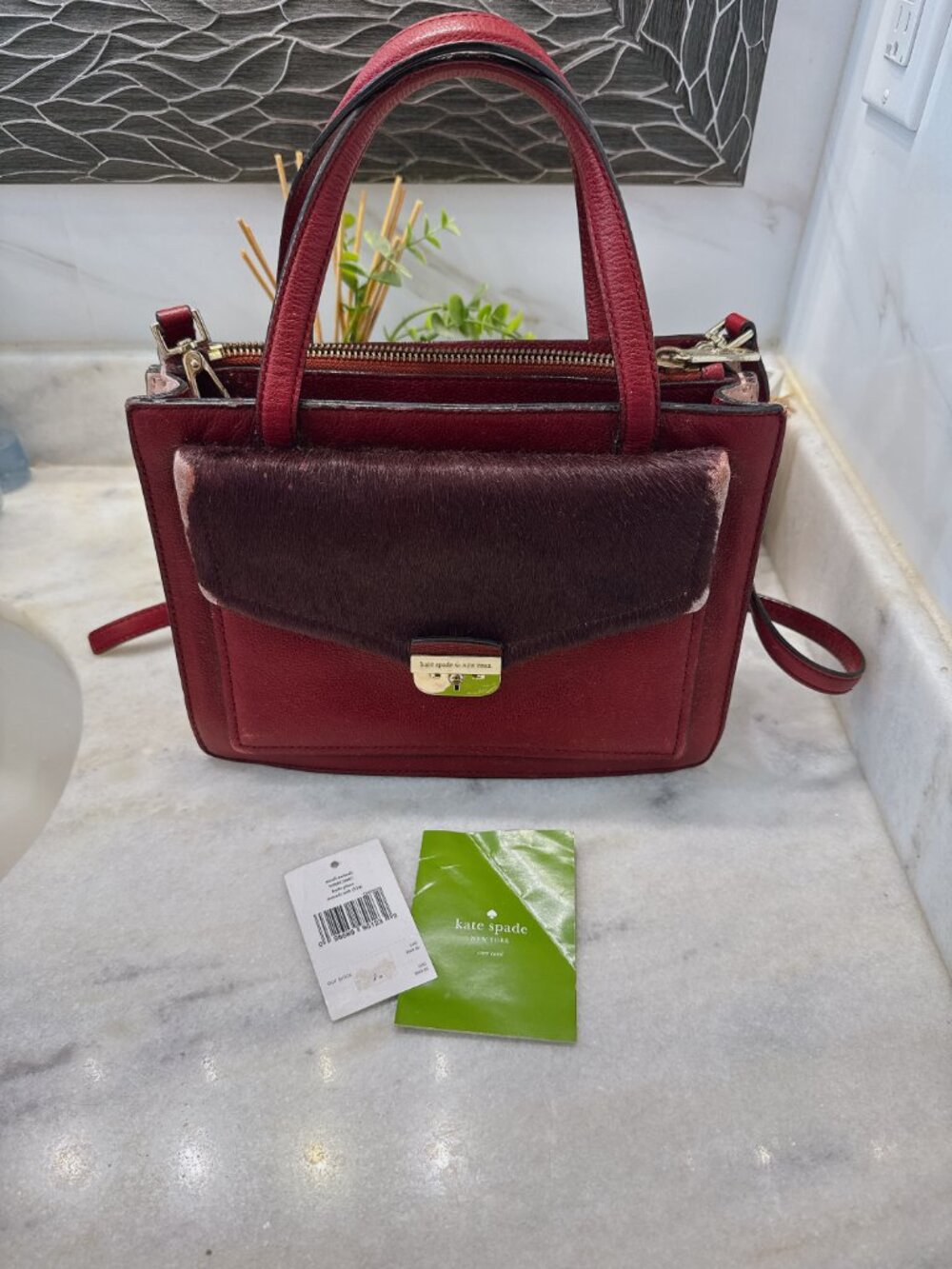 Kate Spade Hyde Place Small Zarinah Satchel in Red Aubergine